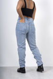 Light Blue Wash Knee Rip Mom Jeans
