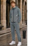 Green High Vis Colour Block Slim Fit Hooded Jacket & Joggers
