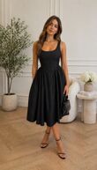 Chic Sleeveless Skater A-Line Midi Dress