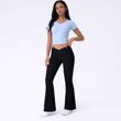 Black High Waisted Crossover Bootcut Yoga Leggings