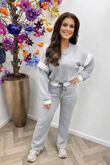 Oversized Striped Sleeves Sweatshirt With Trouser Co-Ord Set