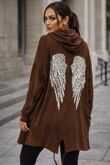 Chocolate Sequin Angel Wing Hooded Cardigan