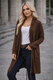 Chocolate Sequin Angel Wing Hooded Cardigan