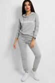 Grey Sequin CG Hooded Loungewear Set