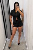 Cheesecloth Crinkle Texture Button Front Shirt With Short