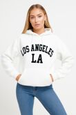 Job Lot Oversized Basic Fleece LA Printed Hoodie