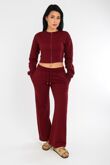 Wine Corset Fit Sweatshirt With Straight Leg Trouser