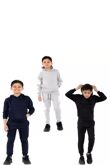 Kids Boys Plain Fleece Pullover Hooded Tracksuit