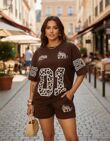 Leopard Graphic T-Shirt And Shorts Set
