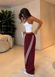 Elasticated Waist Retro Side Stripe Wide Leg Pants