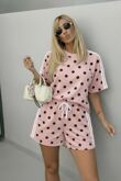 Polka Dot Print Banded Shorts Set