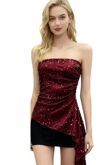 Elegant Sparkle Sequin Strapless Mini Dress