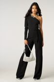 Black One Shoulder Long Sleeve Jumpsuit
