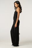Black One Shoulder Long Sleeve Jumpsuit