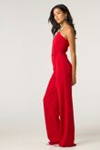 Red One Shoulder Long Sleeve Jumpsuit