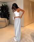 Elasticated Waist Retro Side Stripe Wide Leg Pants