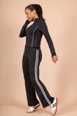 Active Zipped Jacket With Side Stripes Flared Trouser