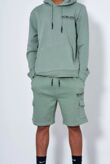Sage Printed Hoodie And Shorts Tracksuit