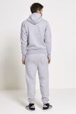 Grey Fleece Jogging Pockets Bottoms Plain Tracksuit