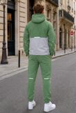 Grey High Vis Colour Block Slim Fit Hooded Jacket & Joggers