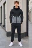 Blue High Vis Colour Block Slim Fit Hooded Jacket & Joggers