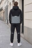 Black High Vis Colour Block Slim Fit Hooded Jacket & Joggers