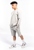 Grey Basic Sweatshirt And Shorts Set