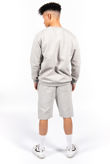 Grey Basic Sweatshirt And Shorts Set