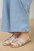 Silver Diamante Slider Sandals