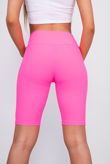 Hot Pink Ribbed Slinky High Waisted Cycling Shorts