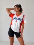 White With Contrast Orange England Soccer T-Shirt