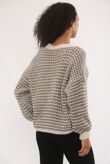 Chunky Knit Button Down Patterned V-Neck Cardigan