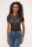 Black Diamante Bodysuit And Embellished Skirt Set