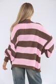 Long Sleeve Stripe Balloon Cardigan