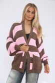 Long Sleeve Stripe Balloon Cardigan