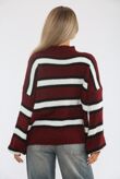 Contrast Striped Knit Turtleneck Sweater
