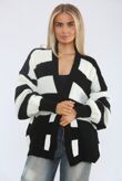 Long Sleeve Stripe Balloon Cardigan