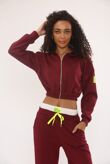 Graphic Badge Baggy Cropped Hoodie With Contrast Trouser