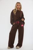 Long Sleeve Graphic Badge Sweatshirt With Wide Leg Trouser