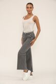 Grey Gold Button With Raw Hem Jeans