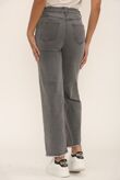 Grey Gold Button With Raw Hem Jeans