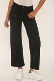 Black Wide Leg Studded Stripe Jeans