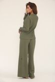 Cheesecloth Long Sleeve Gold Buttoned Top and Trousers Co-Ord Set