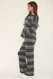 Long Sleeve Nordic Pattern Cozy Knitted Set