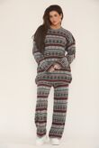 Long Sleeve Nordic Pattern Cozy Knitted Set