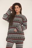 Long Sleeve Nordic Pattern Cozy Knitted Set