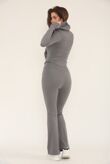 Slate Grey Active Zipped Jacket With Flare Trouser
