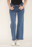 Blue Wide Leg Studded Stripe Jeans
