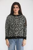 Contrast Leopard Print Love Buttoned Front Knitted Cardigan