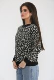 Contrast Leopard Print Love Buttoned Front Knitted Cardigan
